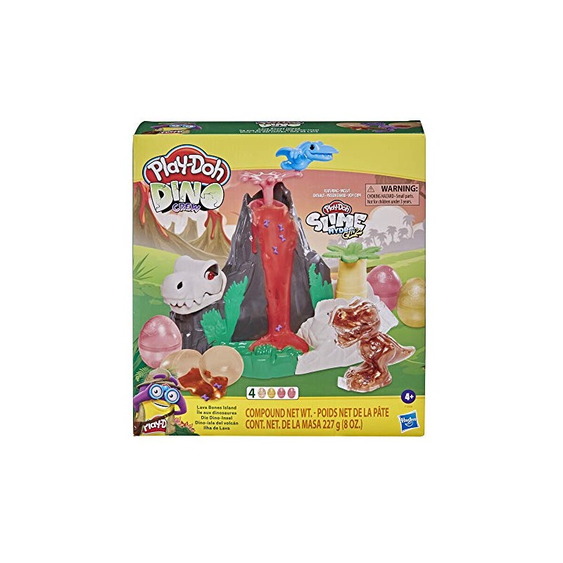 Hasbro - Play-Doh Slime Dino L isola dei Dinosauri Playset con HydroGlitz, Gioco dei Dinosauri, F1500RC00