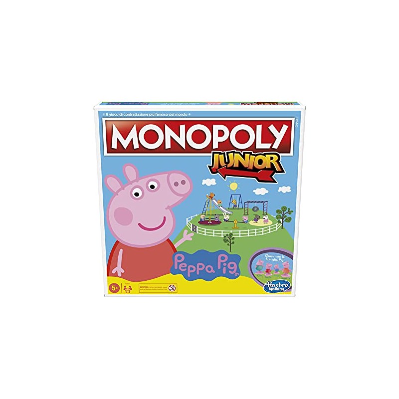 Hasbro - Monopoly Junior: Peppa Pig Edition, gioco da tavolo per 2-4 giocatori, per bambini dagli 5 anni in su, F16561031