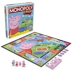Hasbro - Monopoly Junior: Peppa Pig Edition, gioco da tavolo per 2-4  giocatori, per bambini dagli