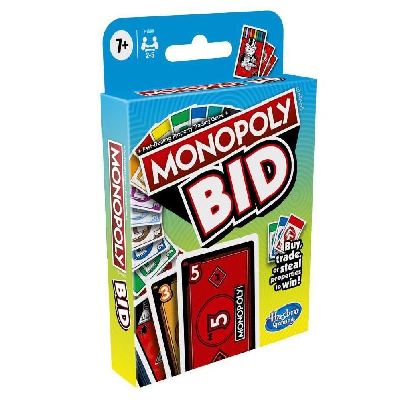 Hasbro - Monopoly Bid Game, gioco di carte a gioco rapido per famiglie e  bambini dai 7