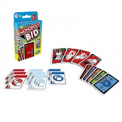 Hasbro - Monopoly Bid Game, gioco di carte a gioco rapido per famiglie e bambini dai 7 anni in su - F16994561