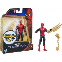 Hasbro Spider-Man - Spider-Man con Tuta Mystery Web Gear Rossa e Nera, Action Figure 15 cm, F19125L00