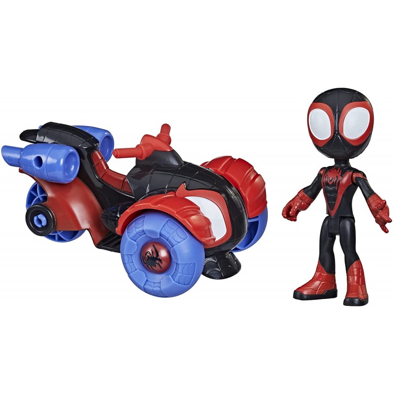 Hasbro - Spidey e i Suoi Fantastici Amici - Miles Morales e Techno-Racer, action figure e veicolo, per bambini dai 3 anni in su,