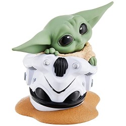 Hasbro - El Mandaloriano, Star Wars – Statuetta il bambino, Baby Yoda, con casco 5,5 cm, F19745L00