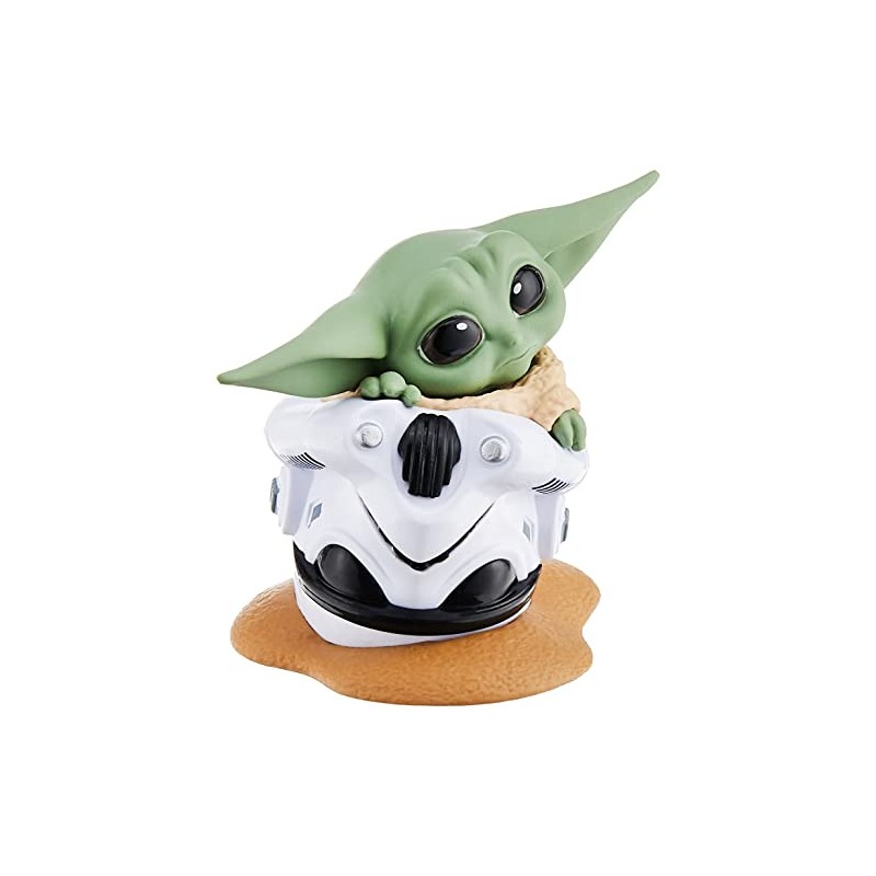 Hasbro - El Mandaloriano, Star Wars – Statuetta il bambino, Baby Yoda, con casco 5,5 cm, F19745L00