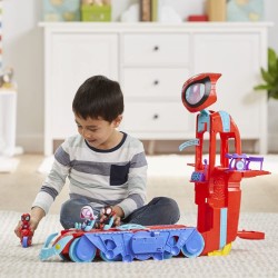 Hasbro - Marvel Spidey e i Suoi Fantastici Amici- Quartier Generale Mobile, playset 2-in-1, F37215L00