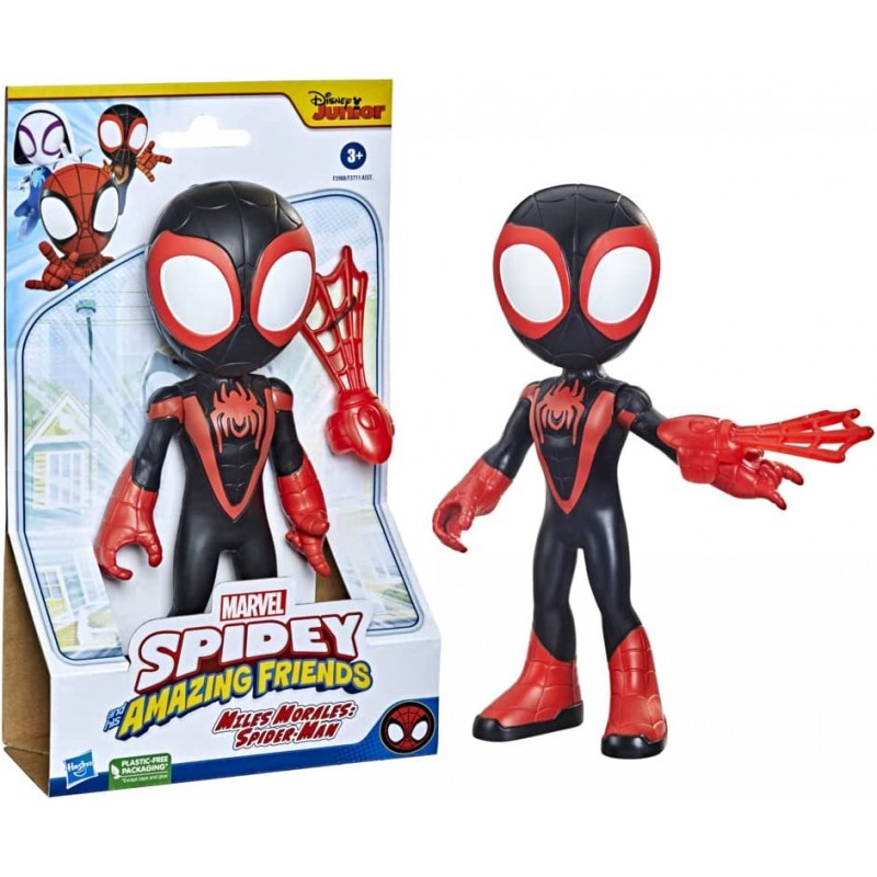 Hasbro - Marvel Spidey e I Suoi Fantastici Amici - Supersized Miles Morales: Spider-Man Action Figure da 22,5 cm, F39885L00