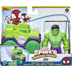 Hasbro - Marvel Spidey e I Suoi Fantastici Amici, action figure di Hulk e veicolo Smash Truck, F39895L00