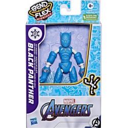 Hasbro - Marvel Avengers, Bend And Flex Missions, Black Panther Ice Mission, Action Figure Pieghevole da 15 cm, F40155X00