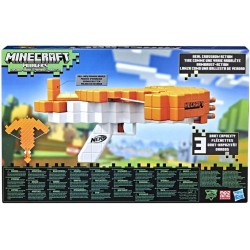 Hasbro - Nerf Minecraft - Balestra Lancia-Dardi Pillager s Crossbow, funziona come una vera balestra, include 3 dardi originali 