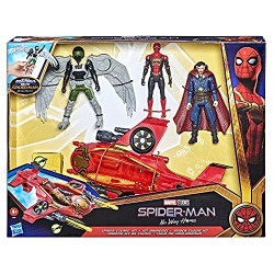 Hasbro - Spider-Man, Spider Escape Jet, Spider-Man, Doctor Strange e il personaggio L Avvoltoio in scala da 15 cm, F44345L0