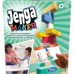 Hasbro Gaming - Jenga Maker, mattoncini in Vero Legno, Gioco di impila la Torre, F45281030