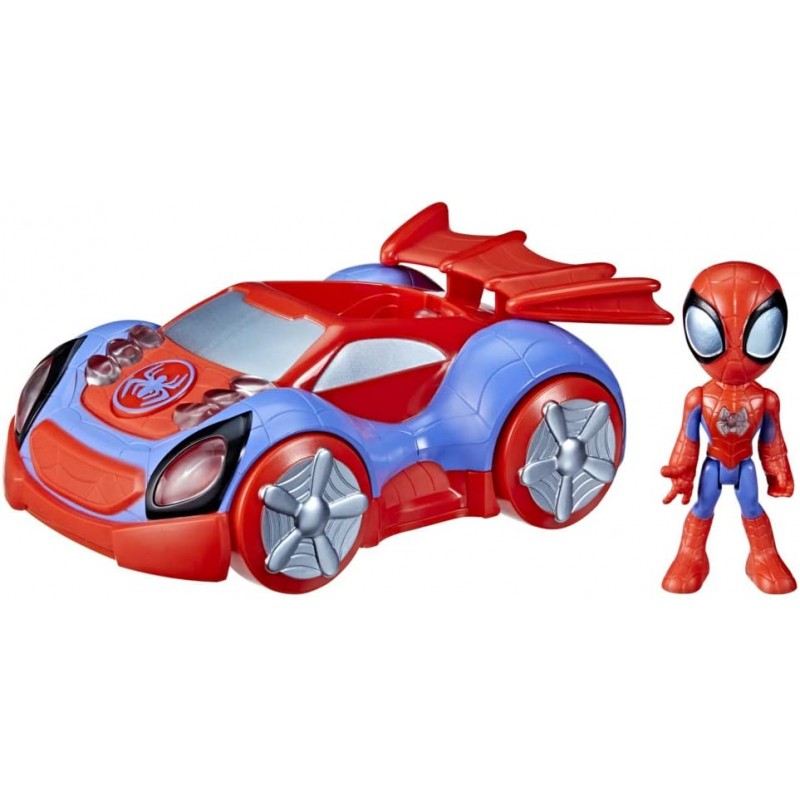 Hasbro - Marvel Spidey e i suoi fantastici amici, veicolo Web-Crawler con tecnologia Glow Tech, con luci e suoni - F4530