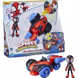 Hasbro - Marvel Spidey e i Suoi Fantastici Amici, Veicolo Techno-Racer con Tecnologia Glow Tech, con luci e Suoni - F4531