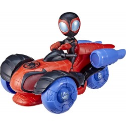 Hasbro - Marvel Spidey e i Suoi Fantastici Amici, Veicolo Techno-Racer con Tecnologia Glow Tech, con luci e Suoni - F4531