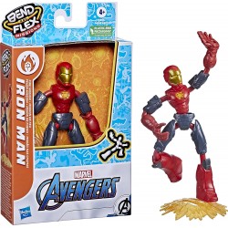 Hasbro - Marvel Avengers Bend And Flex Missions, Action Figure di Iron Man Fire Mission, F49645X00