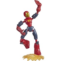 Hasbro - Marvel Avengers Bend And Flex Missions, Action Figure di Iron Man Fire Mission, F49645X00