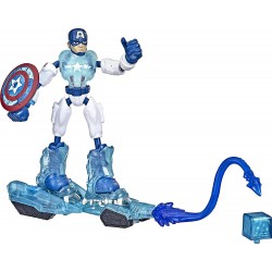 Hasbro - Marvel Avengers Bend And Flex Missions, Capitan America Ice Mission, Action Figure Pieghevole in Scala da 15 cm, F58685
