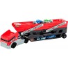 Hot Wheels Mega Trasportatore con Rimorchio, Playset con 6 Livelli Espandibili e 4 Macchinine Incluse, FPM81
