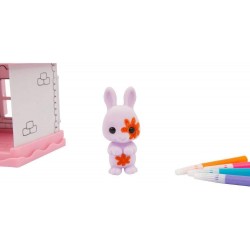 Grandi Giochi - Fuzzikins I Colora Casette, La Camera da Letto del Coniglietto, Cuccioli da colorare, Lavare e ricolorare - FUZ0