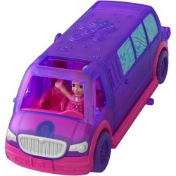 Polly Pocket Pollyville Party Limo with Play Areas, Lila Doll E More