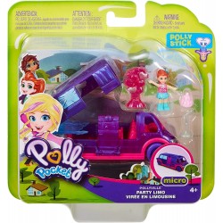 Polly Pocket Pollyville Party Limo with Play Areas, Lila Doll E More