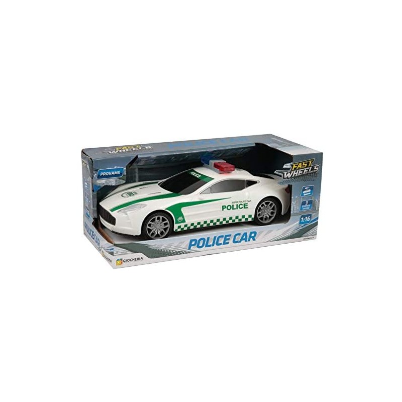 FAST WHEELS - Police Car Auto Polizia 1:16 Frizione Luci e Suoni
