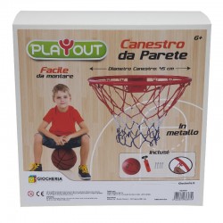 Playout - canestro da basket in metallo per muro, diametro 45cm. GGI200020