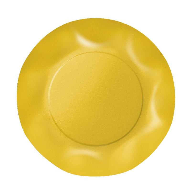 Piatti Piani plastificati per alimenti Twenty - Giallo - 10 pz - Ø cm 26, GIALLOSOLE1T