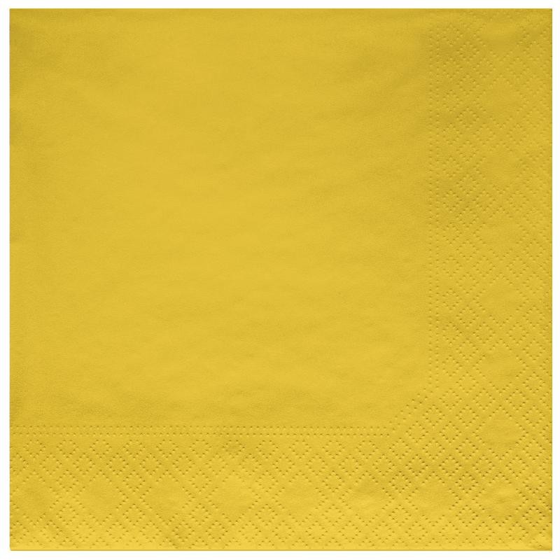 Tovaglioli 3 veli – cm 33 x 33 - Giallo - 20 pz, GIALLOSOLE92
