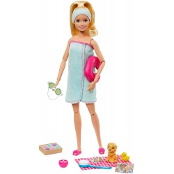 Mattel - Barbie, Wellness Playset Spa con Bambola e Accessori Giocattolo per Bambini 3+ Anni, Multicolore, GJG55