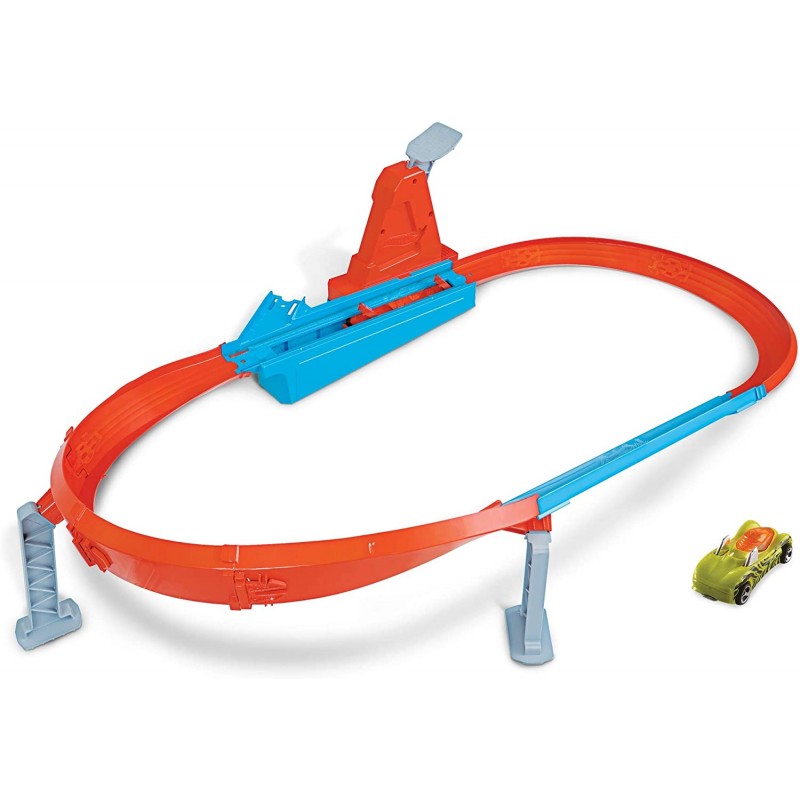 Hot Wheels - Playset Pista Sfida di velocità e Curva Estrema con Macchinina - GJM75