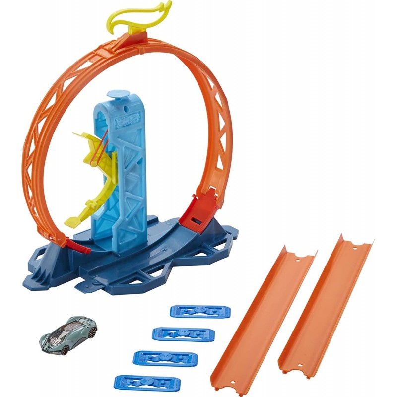 Hot Wheels Track Builder Lanciatore per Loop con Macchinina, GLC90