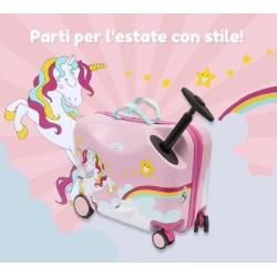 GIOLLY Trolley da Viaggio Valigia Cavalcabile Unicorno - GPT00000