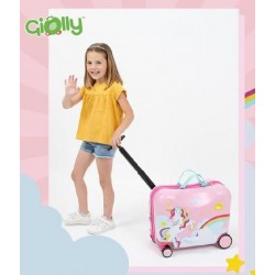 GIOLLY Trolley da Viaggio Valigia Cavalcabile Unicorno - GPT00000