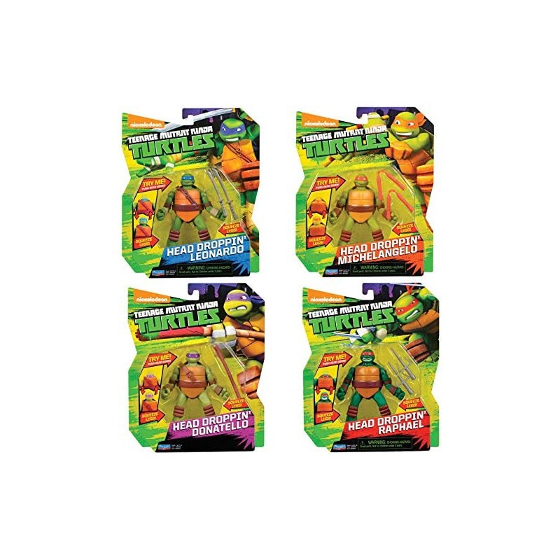 Giochi Preziosi - Ninja Turtles - Assortimento Personaggi Base Head Dropping, 1 pz - GPZ91110