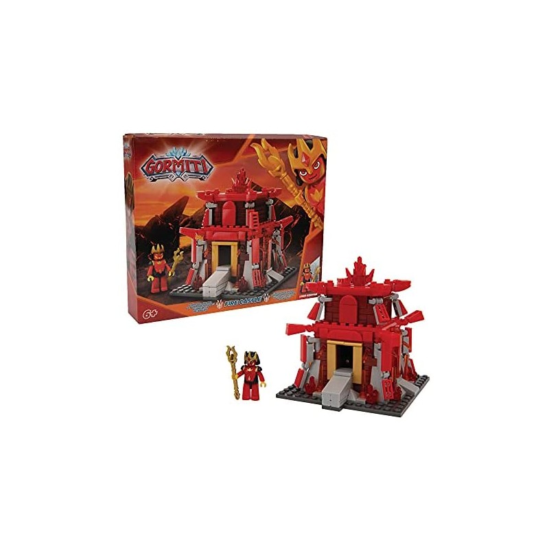 Giochi Preziosi - Gormiti - Set Costruzioni Fuoco con Mini Personaggio Incluso, La Fortezza Fiamma, 280 pezzi, GRB00000