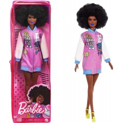 Barbie -Fashionistas Bambola Afroamericana con Giacca alla Moda e Accessori, GRB48