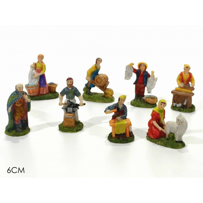 PERSONAGGIO PRESEPE 6cm MESTIERI 8 SOGGETTI ASSORTITI