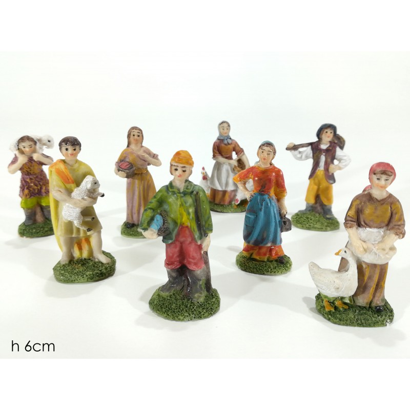 PERSONAGGIO PRESEPE 8cm PASTORE 6 SOGGETTI ASSORTITI