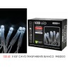 LUCI 1000 LED BIANCO FREDDO PER ESTERNO CAVO 15mt TRASPARENTE