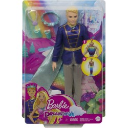 Barbie Dreamtopia -Bambola Ken Biondo 2in1 si Trasforma da Principe a Tritone, con 2 Outfit e Accessori, GTF93