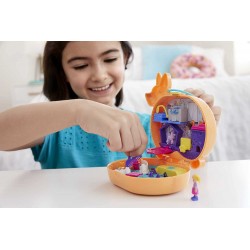 Polly Pocket Cofanetto Coccole Amici a 4 Zampe, con 2 Micro Bambole, Cagnolini e Accessori, GTN13