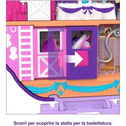 Polly Pocket Cofanetto Maneggio dei cavalli con 2 Micro Bambole, Cavalli e Accessori, GTN14