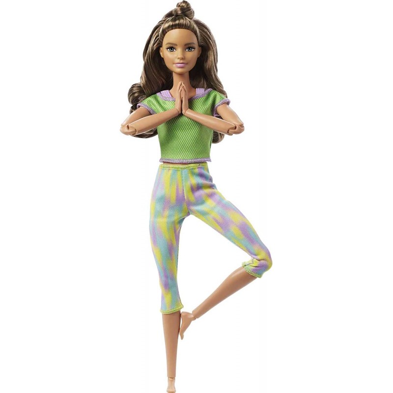 Barbie - Bambola Giocattolo per Bambini, snodata Made To Move castana, GXF05