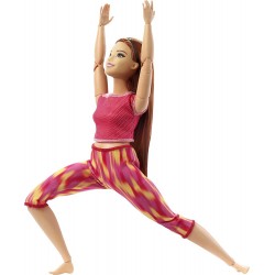 Barbie - Bambola Snodata Curvy, con 22 Articolazioni Flessibili e Capelli Lunghi Rossi, Made To Move rossa, GXF07