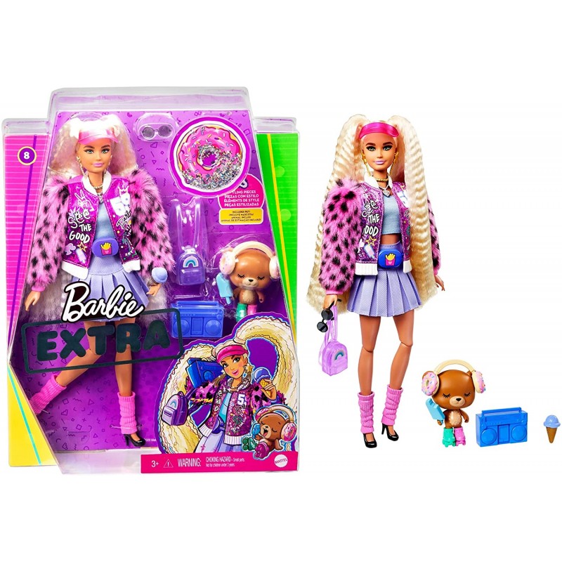 Barbie - Extra Bambola con 2 Lunghi Codini Biondi con Cucciolo e Tanti  Accessori, Giocattolo per Bambini 3+Anni, GYJ77