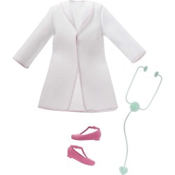 Mattel -Barbie - ​Bambola Dottoressa Castana Riccia con Stetoscopio, Vestiti e Accessori , Giocattolo per Bambini 3 + Anni, GYT2