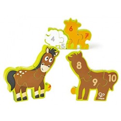 Hape- Puzzle Numbers &amp; Farm Animals, E1628