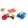 Hape Set Carne E Pesce Hape, Set di Gioco in Legno per Bambini, ingredienti E Accessori per Cucinare con Velcro per il Gioco di 